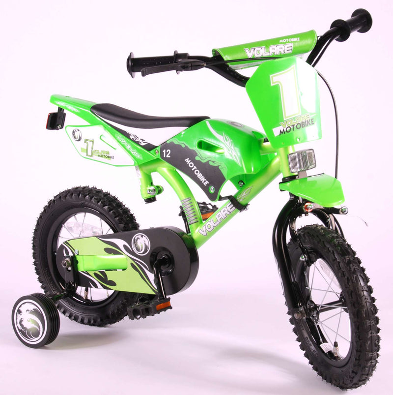 Load image into Gallery viewer, Volare Motorbike Kinderfiets - Jongens - 12 inch - Groen - 95% afgemonteerd
