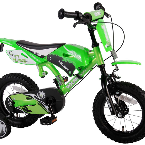 Volare Motorbike Kinderfiets - Jongens - 12 inch - Groen - Twee handremmen