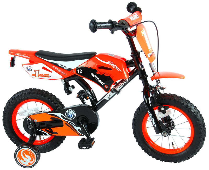 Load image into Gallery viewer, Volare Motorbike Kinderfiets Jongens 12 inch Oranje 95% afgemonteerd

