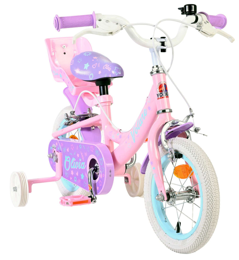 Load image into Gallery viewer, Volare olivia kinderfiets - meisjes - 12 inch - roze - twee handremmen
