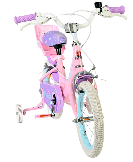 Volare olivia kinderfiets - meisjes - 14 inch - roze - twee handremmen