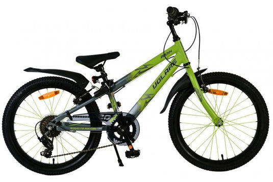 Volare rocky kinderfiets - 20 inch - 7 speed - groen grijs