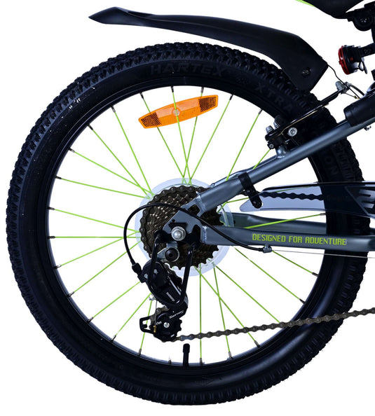 Volare rocky kinderfiets - 20 inch - 7 speed - groen grijs