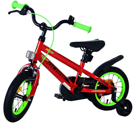 Volare rocky kinderfiets - jongens - 12 inch - rood - twee handremmen