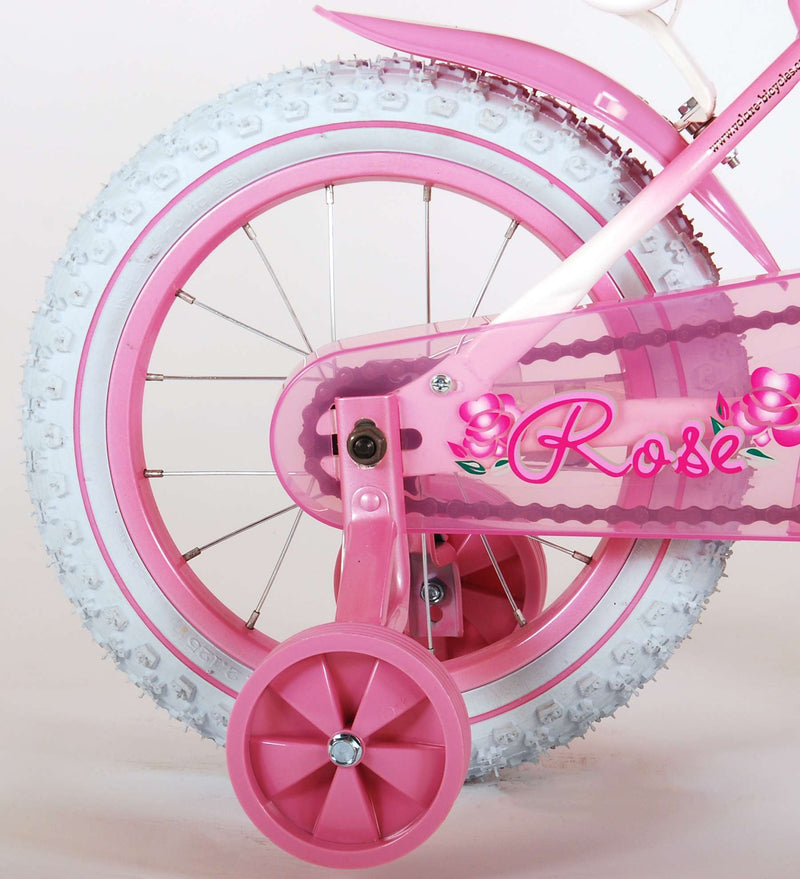 Load image into Gallery viewer, Volare Rose Kinderfiets Meisjes 14 inch Roze Wit 95% afgemonteerd
