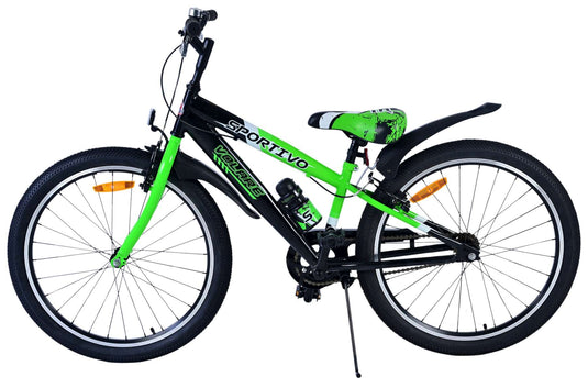Volare sportivo kinderfiets - jongens - 24 inch - zwart groen - twee handremmen