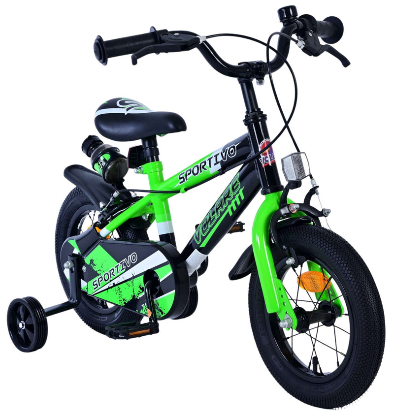 Load image into Gallery viewer, Volare sportivo kinderfiets - jongens - 12 inch - groen zwart - twee handremmen
