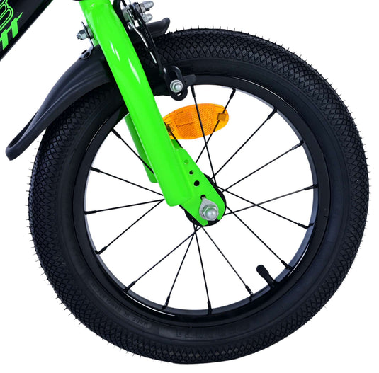 Volare sportivo kinderfiets - jongens - 14 inch - groen zwart - twee handremmen