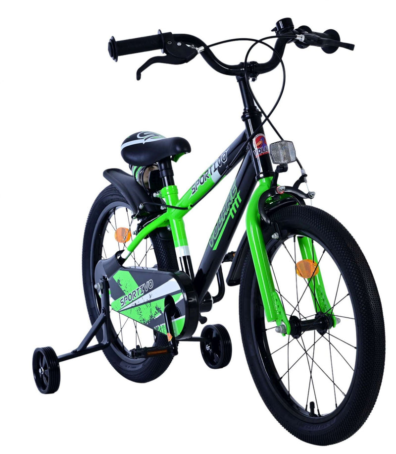 Load image into Gallery viewer, Volare sportivo kinderfiets - jongens - 18 inch - groen zwart - twee handremmen
