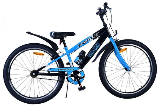 Volare sportivo kinderfiets - jongens - 24 inch - zwart blauw - twee handremmen