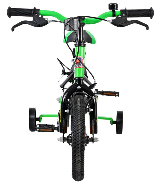 Volare strike kinderfiets - jongens - 12 inch - zwart groen - twee handremmen