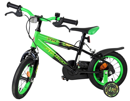Volare strike kinderfiets - jongens - 12 inch - zwart groen - twee handremmen