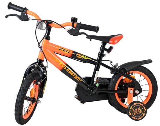 Volare strike kinderfiets - jongens - 12 inch - zwart oranje - twee handremmen