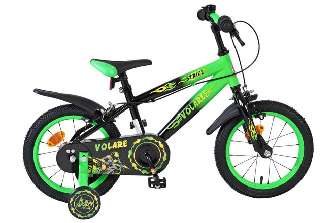 Load image into Gallery viewer, Volare strike kinderfiets - jongens - 14 inch - zwart groen - twee handremmen
