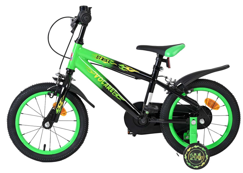 Load image into Gallery viewer, Volare strike kinderfiets - jongens - 14 inch - zwart groen - twee handremmen
