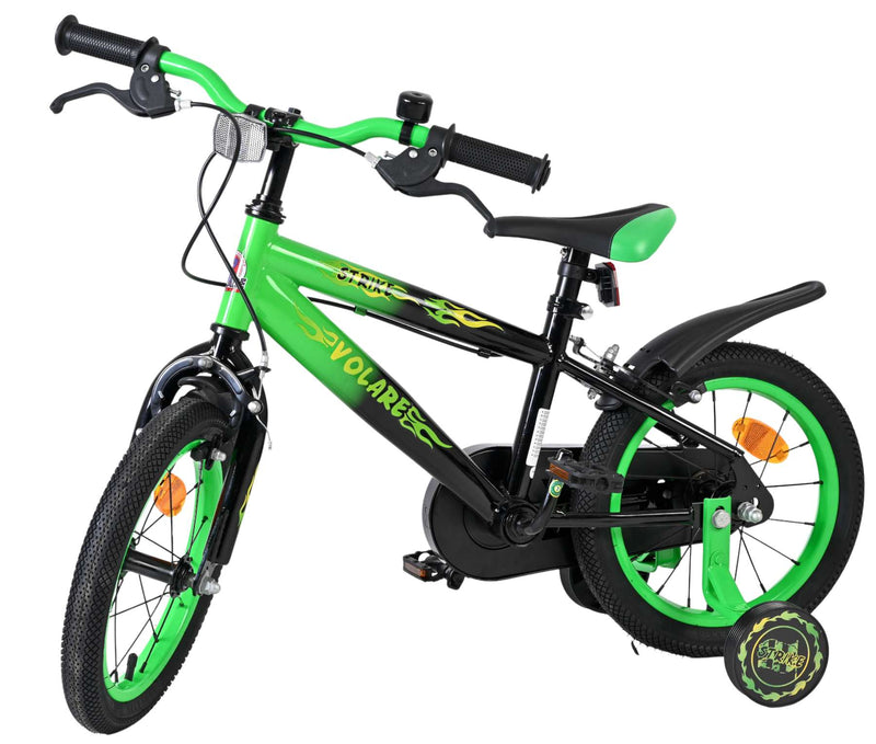 Load image into Gallery viewer, Volare strike kinderfiets - jongens - 14 inch - zwart groen - twee handremmen
