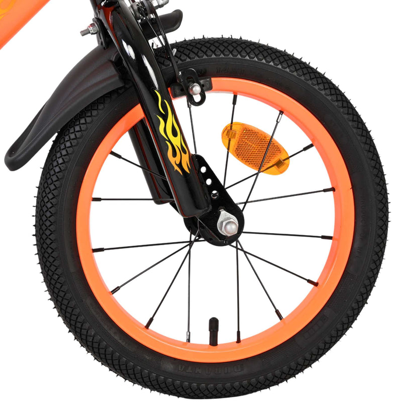 Load image into Gallery viewer, Volare strike kinderfiets - jongens - 14 inch - zwart oranje - twee handremmen
