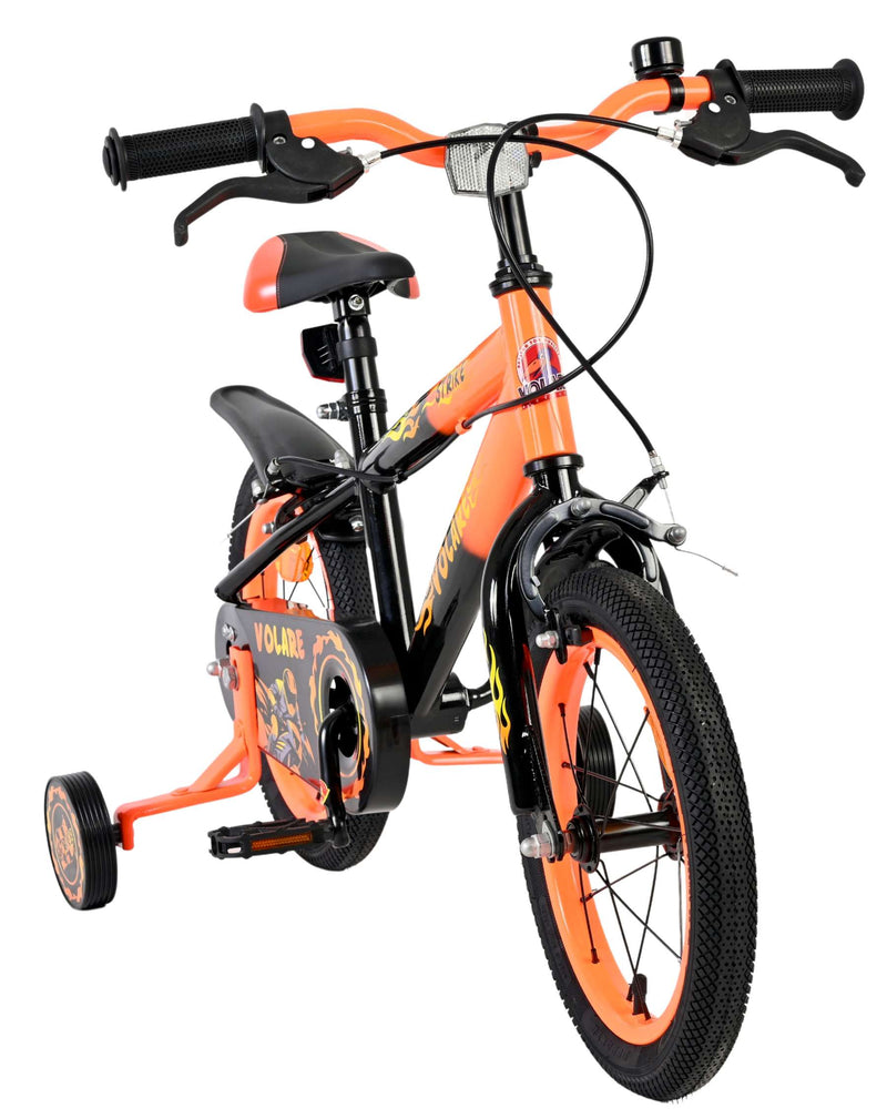 Load image into Gallery viewer, Volare strike kinderfiets - jongens - 14 inch - zwart oranje - twee handremmen
