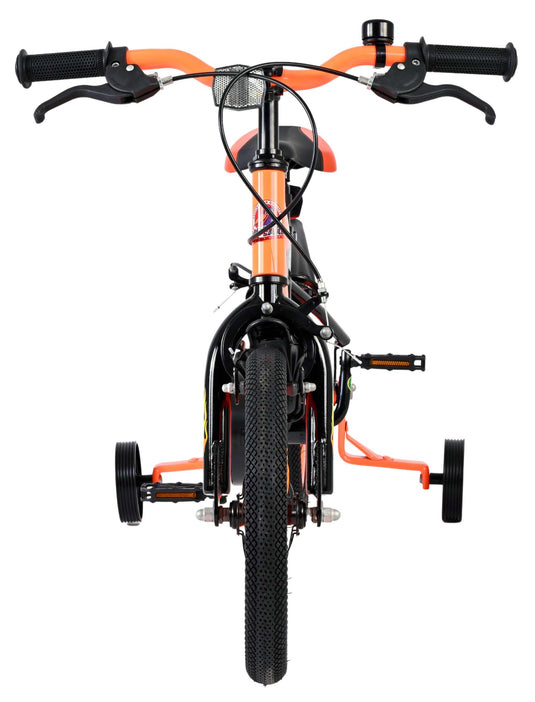 Volare strike kinderfiets - jongens - 14 inch - zwart oranje - twee handremmen