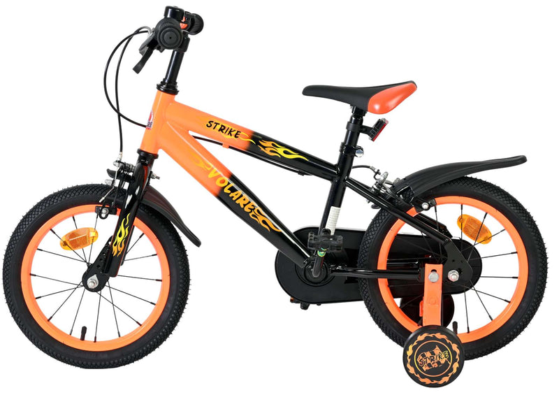Load image into Gallery viewer, Volare strike kinderfiets - jongens - 14 inch - zwart oranje - twee handremmen
