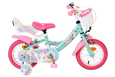 Volare unicorn kinderfiets - meisjes - 12 inch - groen - twee handremmen