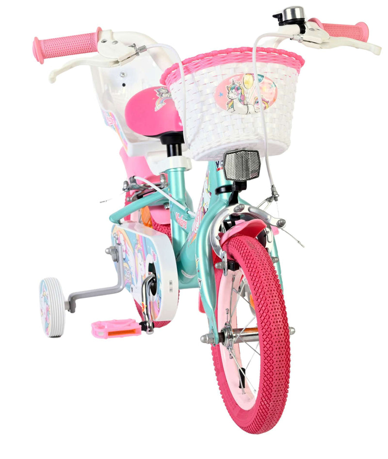 Load image into Gallery viewer, Volare unicorn kinderfiets - meisjes - 12 inch - groen - twee handremmen

