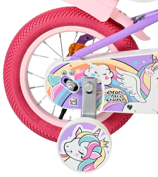 Volare unicorn kinderfiets - meisjes - 12 inch - paars