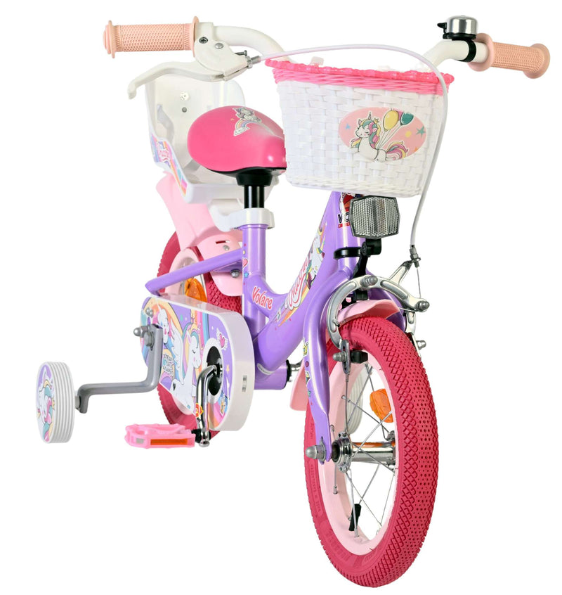 Afbeelding laden in galerijviewer, Volare unicorn kinderfiets - meisjes - 12 inch - paars
