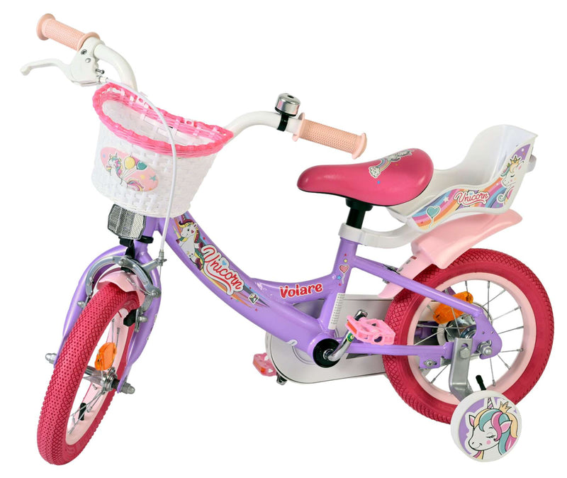 Load image into Gallery viewer, Volare unicorn kinderfiets - meisjes - 12 inch - paars
