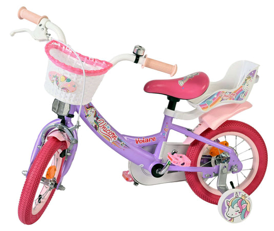 Volare unicorn kinderfiets - meisjes - 12 inch - paars