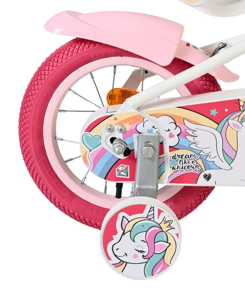 Afbeelding laden in galerijviewer, Volare unicorn kinderfiets - meisjes - 12 inch - wit
