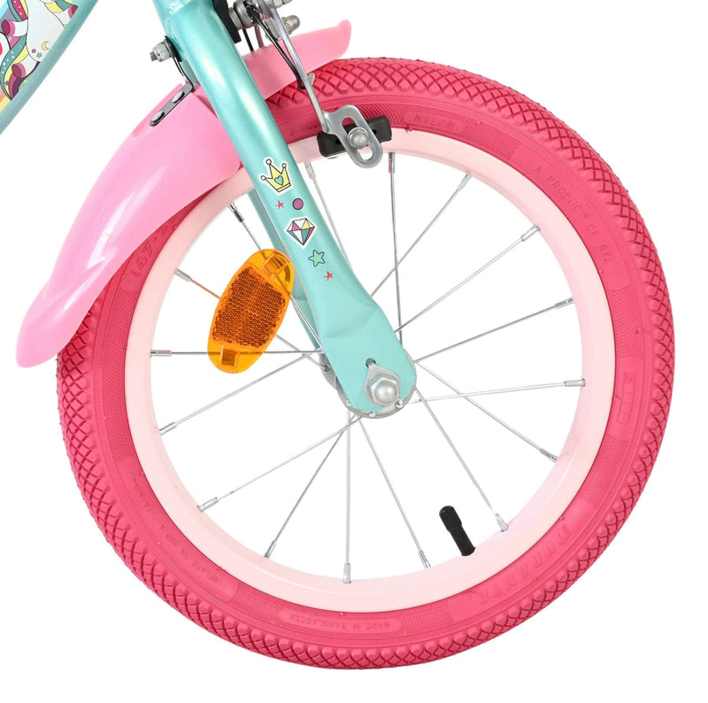 Load image into Gallery viewer, Volare unicorn kinderfiets - meisjes - 14 inch - groen
