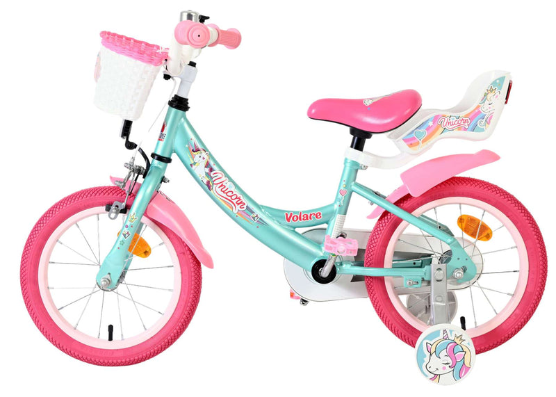 Load image into Gallery viewer, Volare unicorn kinderfiets - meisjes - 14 inch - groen
