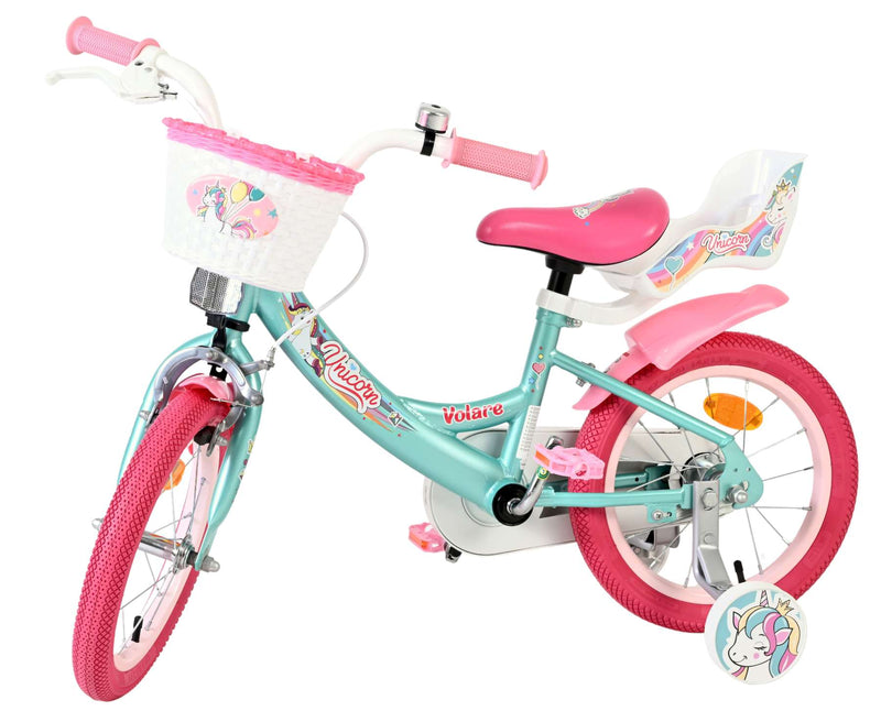 Load image into Gallery viewer, Volare unicorn kinderfiets - meisjes - 14 inch - groen
