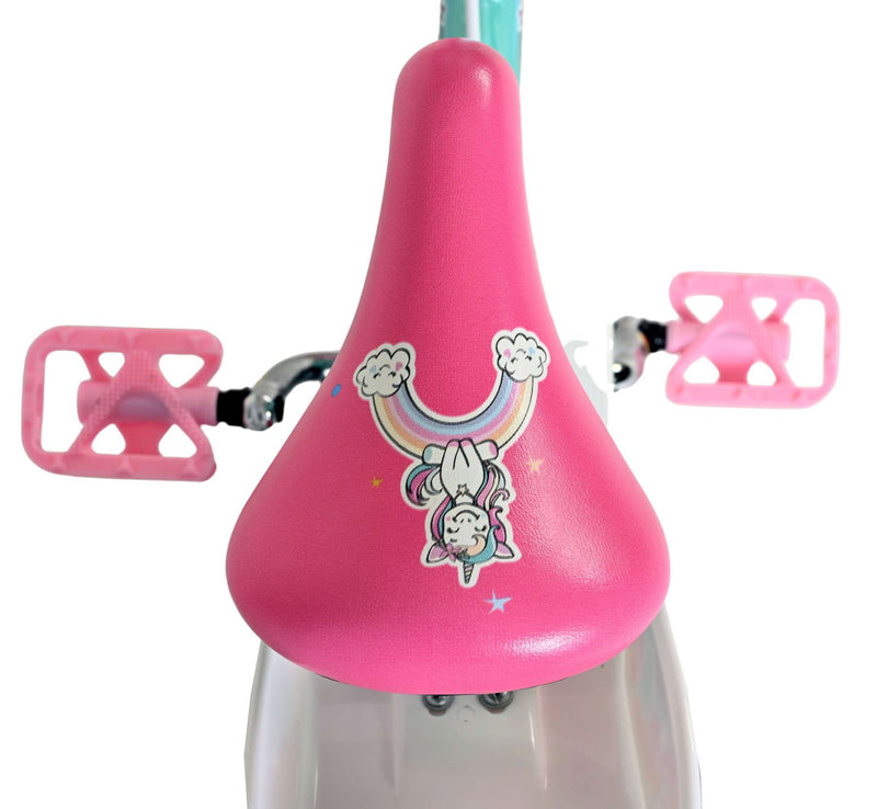 Load image into Gallery viewer, Volare unicorn kinderfiets - meisjes - 14 inch - groen - twee handremmen
