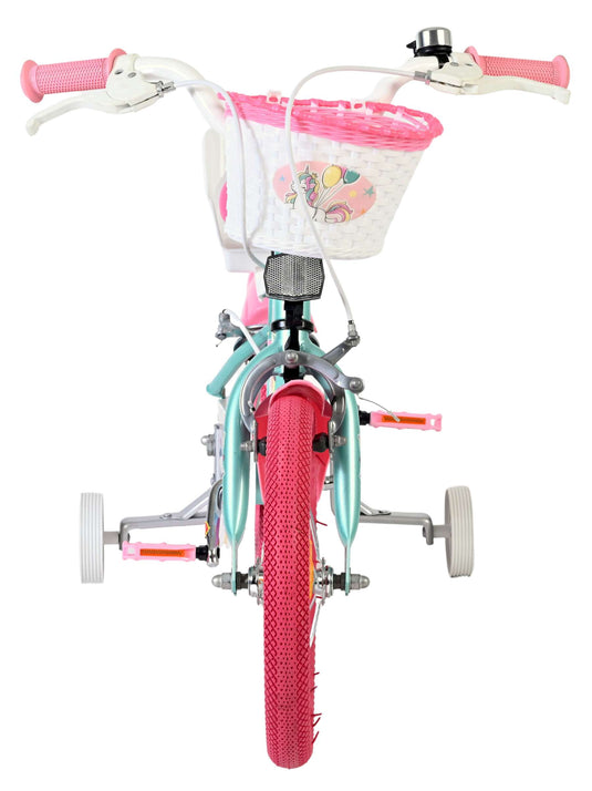 Volare unicorn kinderfiets - meisjes - 14 inch - groen - twee handremmen