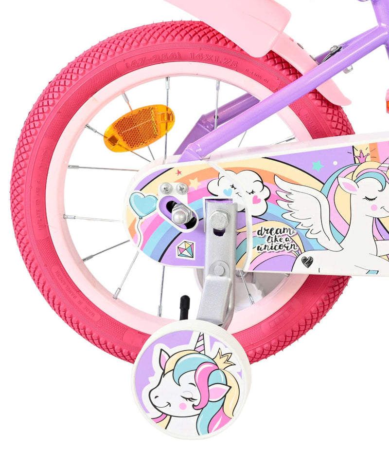 Load image into Gallery viewer, Volare unicorn kinderfiets - meisjes - 14 inch - paars
