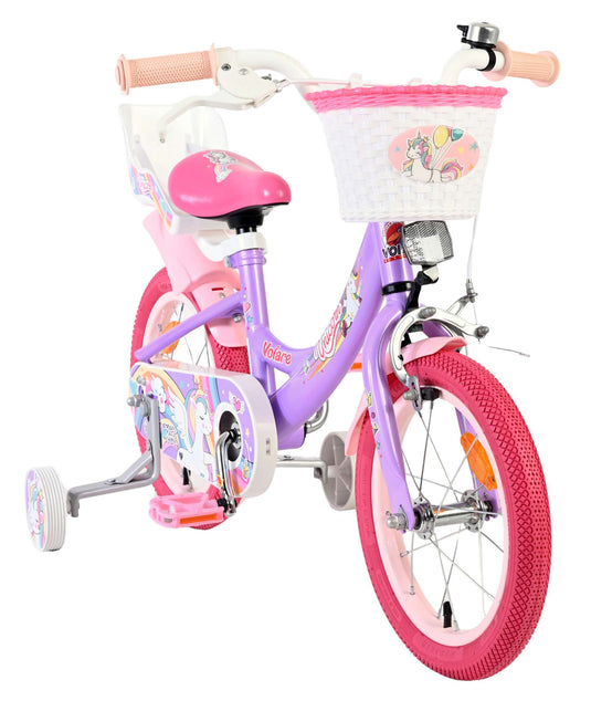 Volare unicorn kinderfiets - meisjes - 14 inch - paars