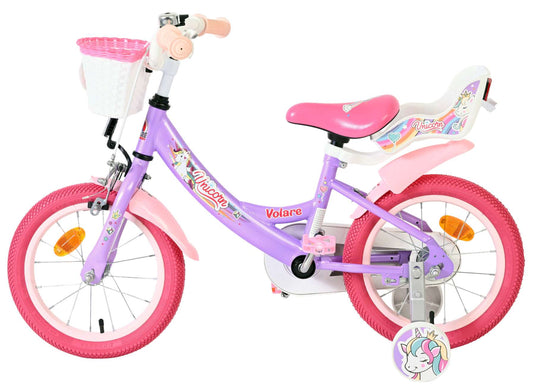 Volare unicorn kinderfiets - meisjes - 14 inch - paars