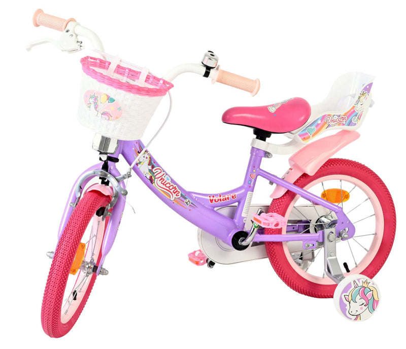 Load image into Gallery viewer, Volare unicorn kinderfiets - meisjes - 14 inch - paars
