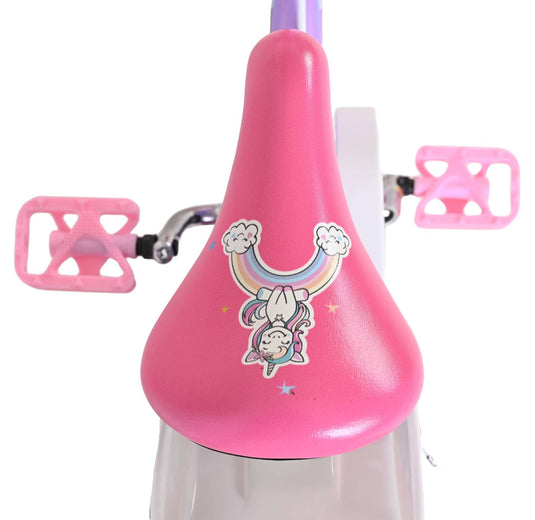 Volare unicorn kinderfiets - meisjes - 14 inch - paars - twee handremmen