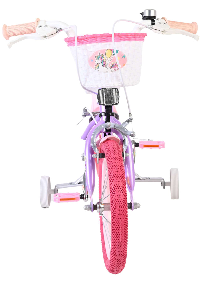 Load image into Gallery viewer, Volare unicorn kinderfiets - meisjes - 14 inch - paars - twee handremmen
