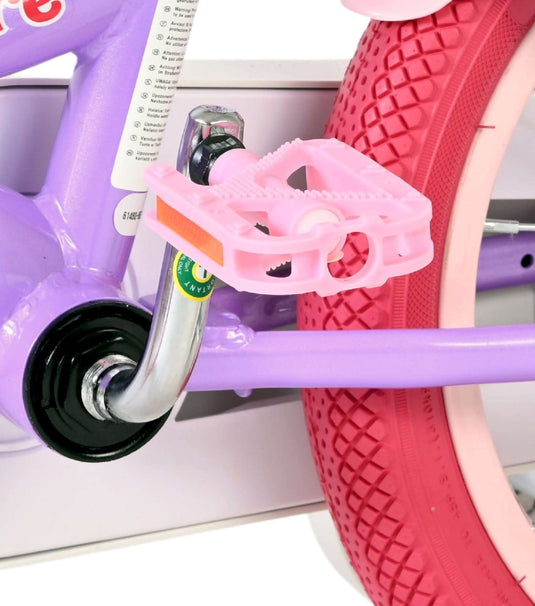 Volare unicorn kinderfiets - meisjes - 14 inch - paars - twee handremmen