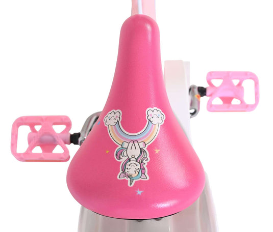 Volare unicorn kinderfiets - meisjes - 14 inch - roze - twee handremmen