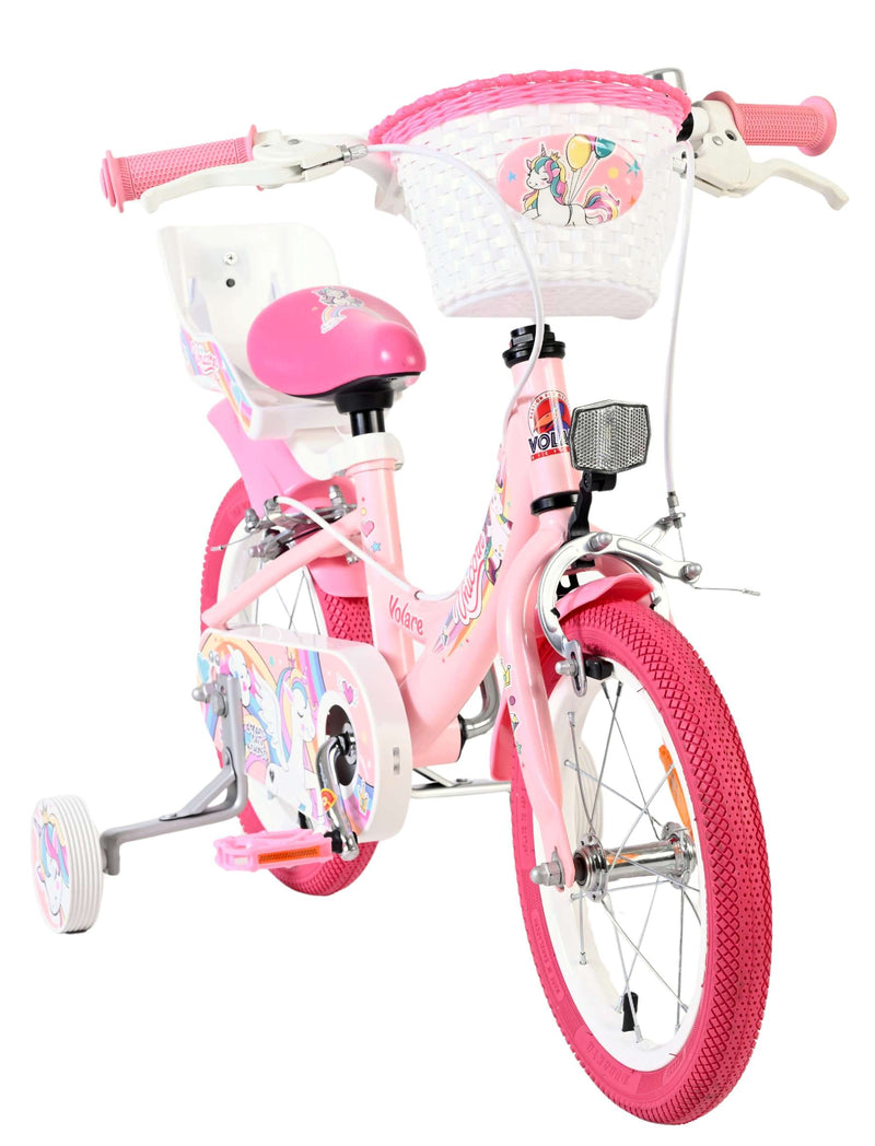 Load image into Gallery viewer, Volare unicorn kinderfiets - meisjes - 14 inch - roze - twee handremmen
