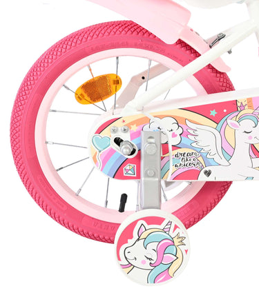 Volare unicorn kinderfiets - meisjes - 14 inch - wit