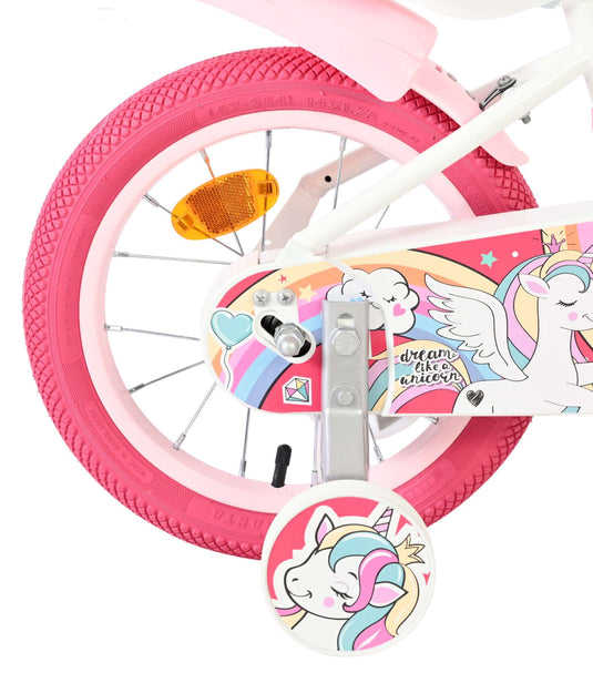 Volare unicorn kinderfiets - meisjes - 14 inch - wit