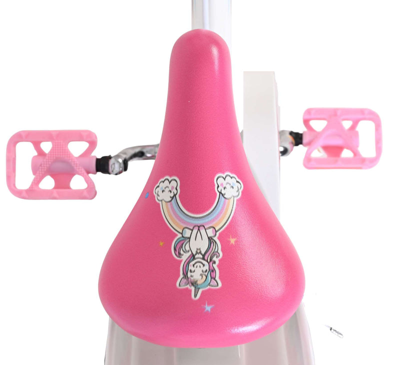 Load image into Gallery viewer, Volare unicorn kinderfiets - meisjes - 14 inch - wit - twee handremmen
