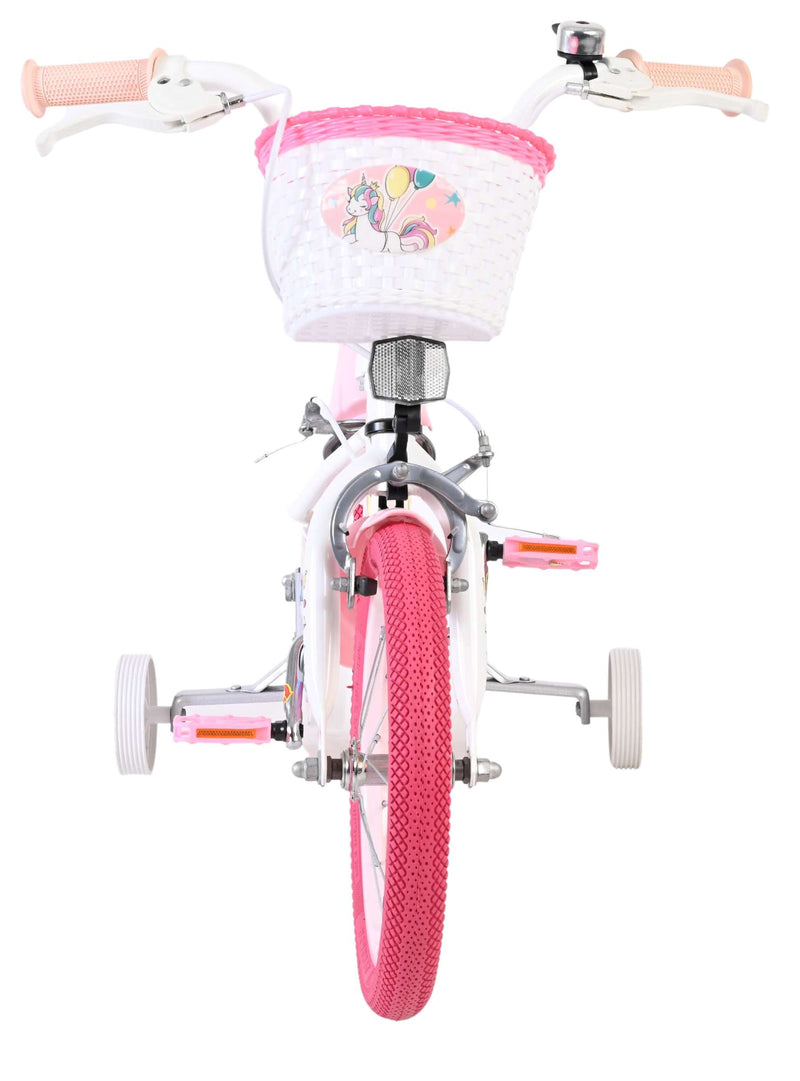Load image into Gallery viewer, Volare unicorn kinderfiets - meisjes - 14 inch - wit - twee handremmen
