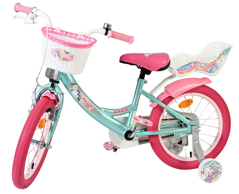 Load image into Gallery viewer, Volare unicorn kinderfiets - meisjes - 16 inch - groen
